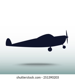 Airplane icon, vector illustration. Flat design style