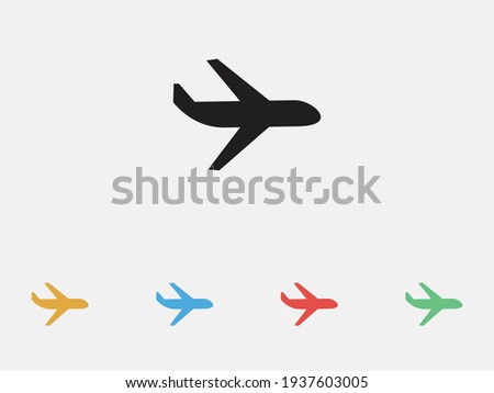 Airplane icon, Airplane vector illustration icon. Flight icon. Aircraft or Airplane icon. Set of colorful flat design icons