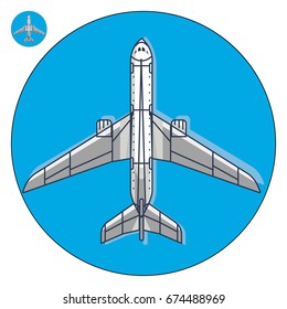 Airplane icon. Vector illustration logo airport passenger
