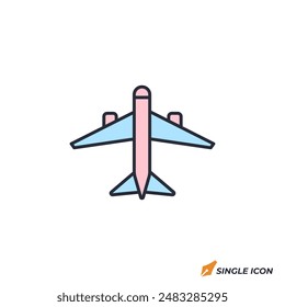 Airplane icon vector illustration. Airplane symbol isolated on white background.