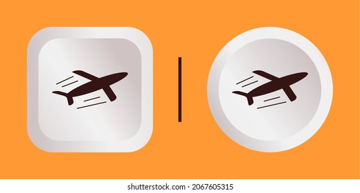 Airplane Icon Vector Illustration Template Logo Design Like 3D Square and Round For Your Business it may be a Hotel, Motel, etc with Editable Strokes.