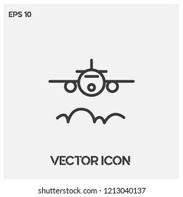 Airplane icon vector illustration.Flat plane vector icon.Light backround.Premium quality.