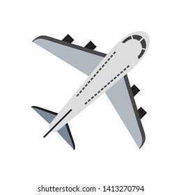 Airplane Icon Vector Image. Airplane logo. Icon flat. Fly, rest, sea, vacation. Black and white image.