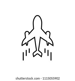 airplane icon. vector icon isolated on white background. concept of travel and leisure