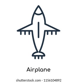 Airplane icon vector isolated on white background, Airplane transparent sign , thin symbols or lined elements in outline style