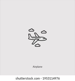 airplane icon vector isolated on white background