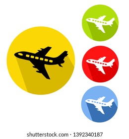Airplane icon vector, jet symbol illustration modern design concept 