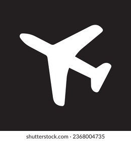 Airplane icon vector. Airplane logo design. Airplane vector icon illustration isolated on black background