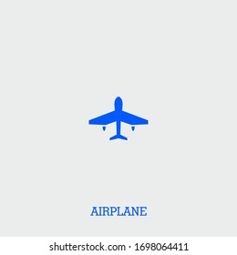 icono del avión. vector del avión en fondo gris