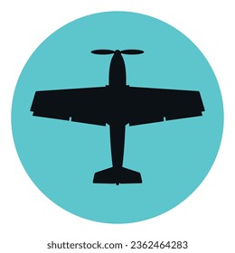 Airplane icon. Vector on gray background.