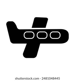 Vector del icono del avión sobre fondo blanco