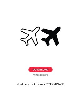 Airplane icon vector. Plane sign