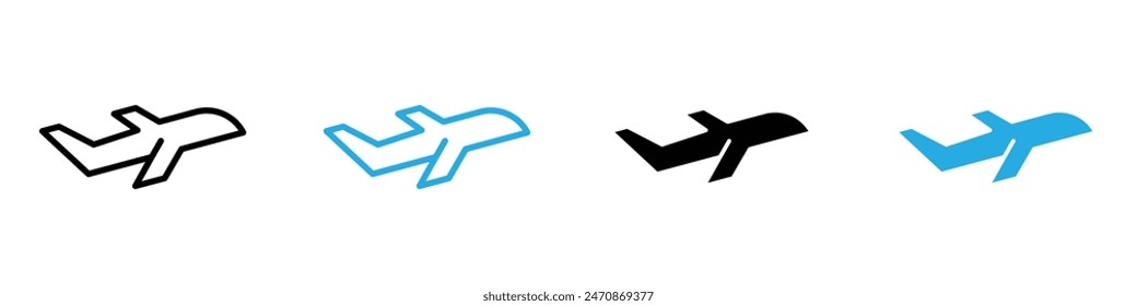 Flugzeug-Symbol Vektorgrafik Set Kollektion für Web