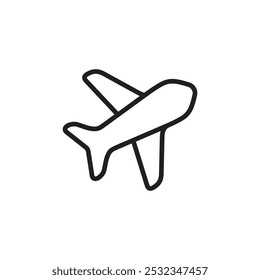 Airplane icon Vector set outline