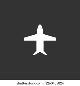 airplane icon vector. airplane sign on black background. airplane icon for web and app
