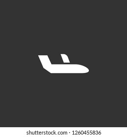 airplane icon vector. airplane sign on black background. airplane icon for web and app