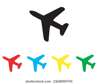 Airplane icon vector. Airplane icon sign symbol in trendy flat style. Set elements in colored icons. Airplane vector icon illustration isolated on white background