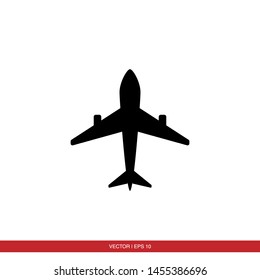 Airplane Icon Vector Silhouette Illustration
