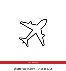 Airplane Icon Vector Silhouette Illustration