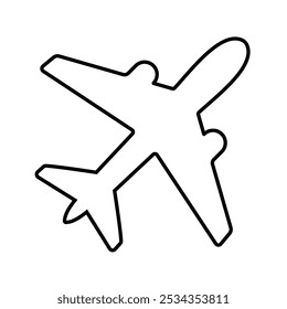 Airplane icon, vector sing. Airplane sign and symbols, Airplane icon logo vector. Plane line icon, Fly symbol isolated. Vector illustration.