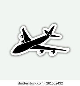 airplane icon - vector sticker