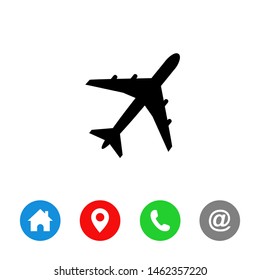 airplane icon vector, airplane symbol vector for web