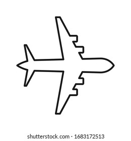 Airplane icon vector template. Symbol of airplane sign color editable on blank background