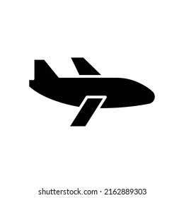 Airplane icon vector. Transportation, Air vehicle. Solid icon style, glyph. Simple design illustration editable