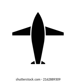 Airplane icon vector. Transportation, Air vehicle. Solid icon style, glyph. Simple design illustration editable