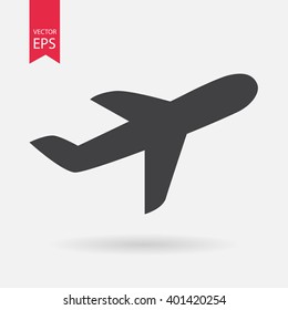 Airplane icon vector. Transportation, flight, travel,  fly concept. Airport Sign Isolated on white background. Trendy Flat style for graphic design, logo, Web site, social media, UI, mobile app, EPS10