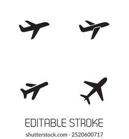 Airplane Icon Vector Transportation Logo set Template