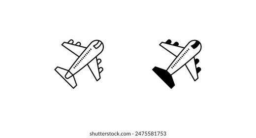Icono de avión con fondo blanco Vector ilustración de stock