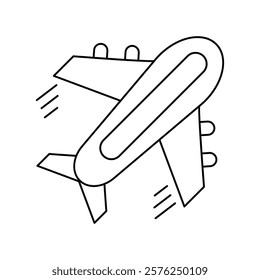 airplane icon with white background vector stock illustration