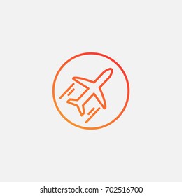 Airplane  icon.gradient illustration isolated vector sign symbol