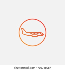 Airplane icon.gradient illustration isolated vector sign symbol
