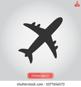 Airplane icon.Plane vector. Transportation sign isolated on grey background.Simple airplane mode illustration for web and mobile platforms.