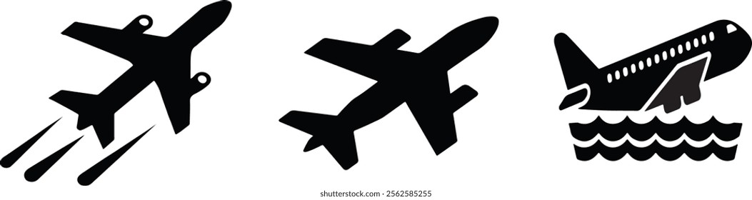 Airplane icons, Aircraft concept isolated vector illustration, airline sign, flying plane