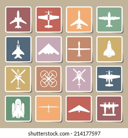 airplane icons set