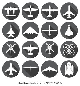 airplane icons set