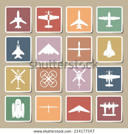 airplane icons set