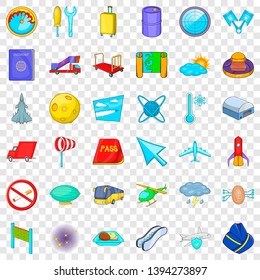 Airplane icons set. Cartoon style of 36 airplane vector icons for web for any design