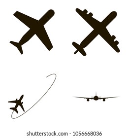 airplane icons set. airplane icons collections. sign design