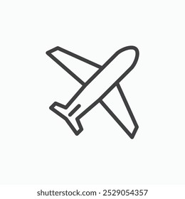 Airplane icons set. filled and line illustration