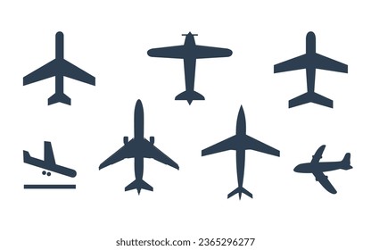 Airplane icons set. Airplane silhouette. Airplane vector illustration