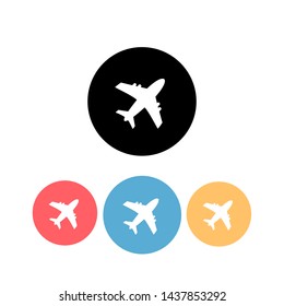 Airplane icons set vector illustration design Logo Template. Travel background with aircraft and place for your text. Vector Illustration