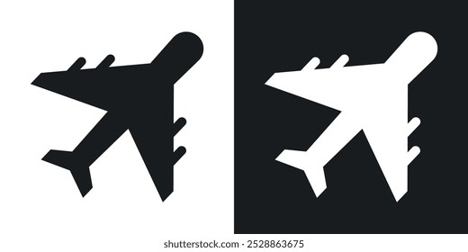 Airplane icons. solid style vector