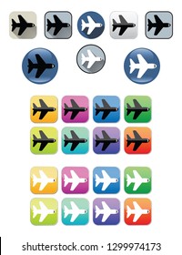 Airplane icons in various styles. Can be used for web pages, posters, banners and other design.