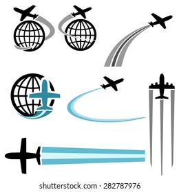 Airplane icons vector.