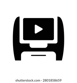 airplane IFE vector illustration icon glyph style airplane aviation set flat color vector illustration template design