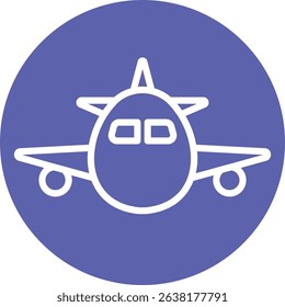Airplane Illustration with Circular Background Design